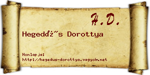 Hegedűs Dorottya névjegykártya