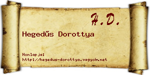 Hegedűs Dorottya névjegykártya
